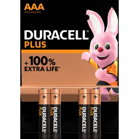 Batterie alcaline Duracell Plus100 Ministilo AAA - MN2400 - blister da 4 - DU0201